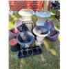 Image 1 : Group of outdoor flower urns and fence pots, etc.