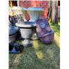 Image 2 : Group of outdoor flower urns and fence pots, etc.