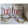 Image 1 : Working Exit lights signs. 1 emergency light needs battery.