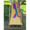 Image 1 : Vintage Coca-Cola “Beat the Feeling” canvas beach chair. 3 resting positions, folds flat.