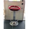 Image 1 : Chrome, red stool. Foot rest, swivel & hight adjustment.