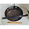 Image 2 : Large 16” heavy steel cooking pan. Measures 33” from handle to top of pan.