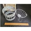 Image 3 : Ornamental cages, sit or hang. 1 wood opens on bottom, 1 metal opens on top.
