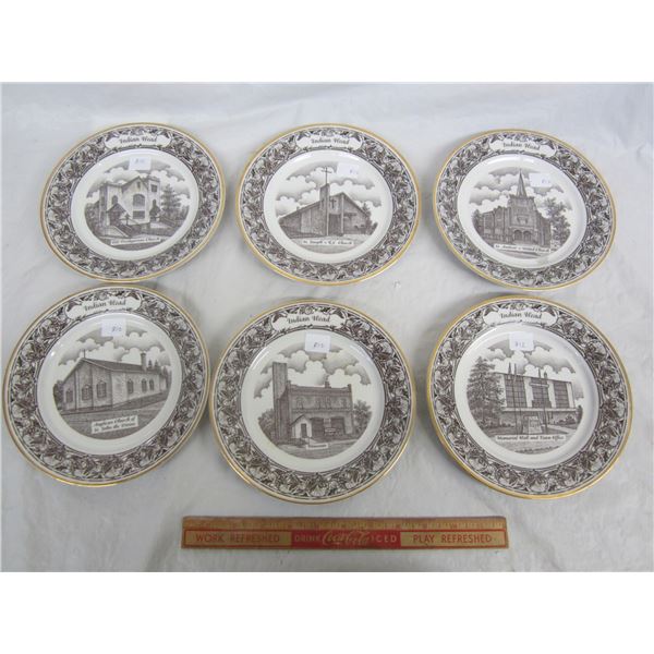 Set of 6 Indian Head Saskatchewan Collectors Plates 7 and 7/8 inches