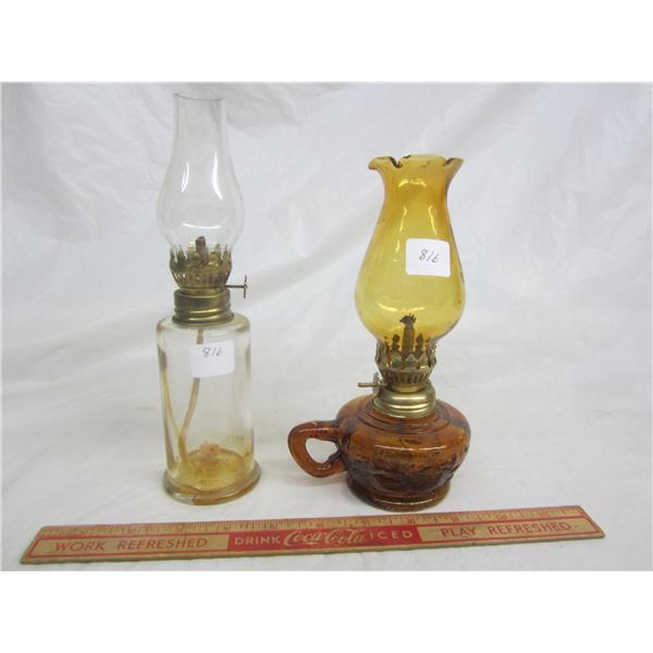 2 Miniature complete Oil Lamps