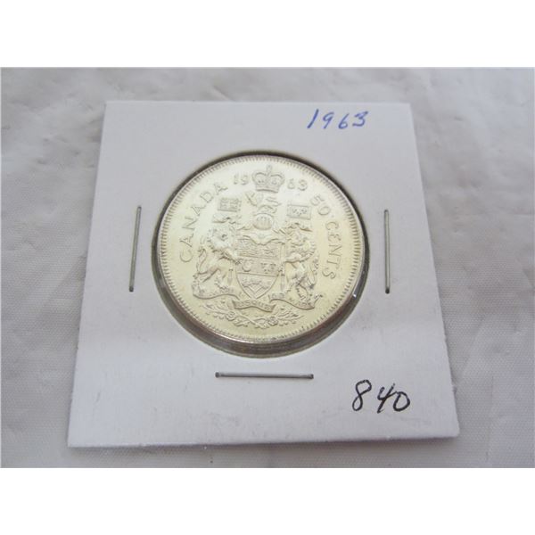 Canadian 1963 Fifty Cent Piece