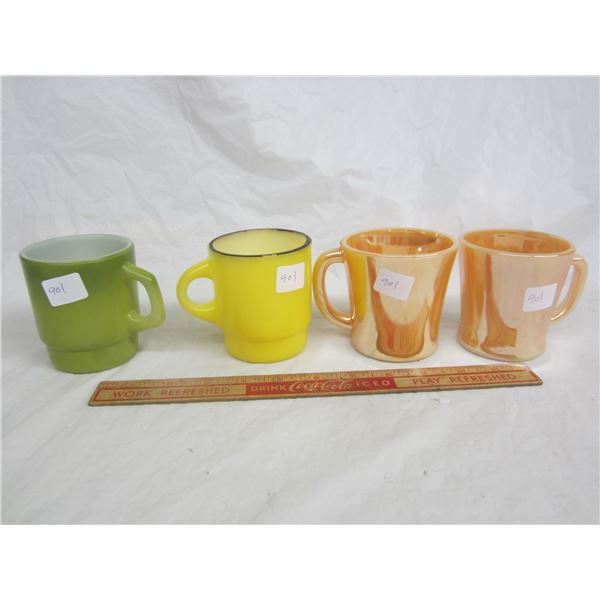 Lot of 4 Fire King Mugs