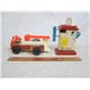 Image 2 : Lot of 2 Vintage Fisher Price Toys Wooden Perky Pot and Fire Engine