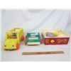 Image 1 : Lot of 3 Vintage Fisher Price Toys Record Player ,pull Truck, pull Bus