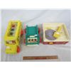 Image 2 : Lot of 3 Vintage Fisher Price Toys Record Player ,pull Truck, pull Bus