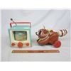Image 1 : Lot OF 2 Fisher Price Toys Working TV and Racoon pull toy