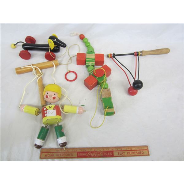 Lot of 4 Vintage Wooden Toys