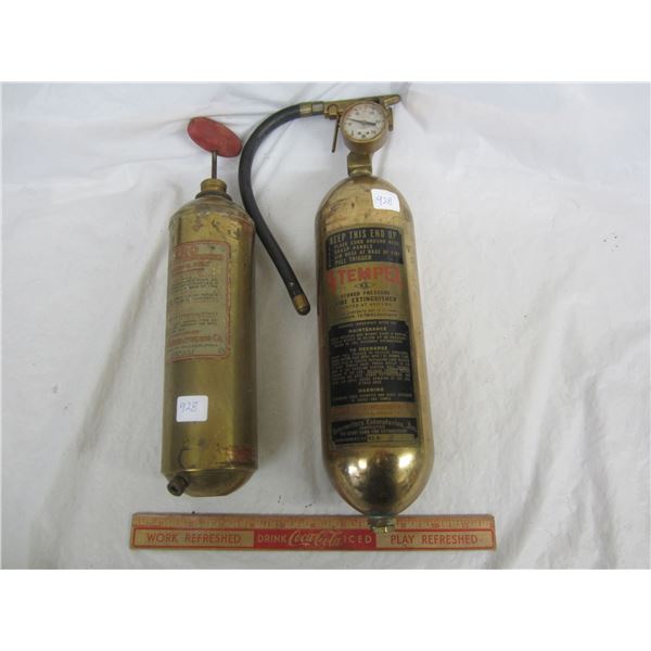 Lot of 2 Brass Antique Fire Extinguishers