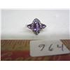 Image 2 : Sterling Silver Ring with Purple Stones