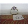 Image 3 : Sterling Silver Ring with Purple Stones