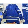 Image 4 : Rare 1960's Toronto Maple Leafs part ial Kids Hockey Uniform Gloves, Sweater, one Shin Pad ect