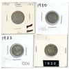 Image 1 : 1931, 1932, 1933, 1934 Canadian  Dimes