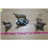 Image 1 : North American Wildlife Collection (Red Deer) and 2X wolf Statuettes
