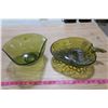 Image 1 : Green Glass Bowls X2