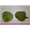 Image 3 : Green Glass Bowls X2