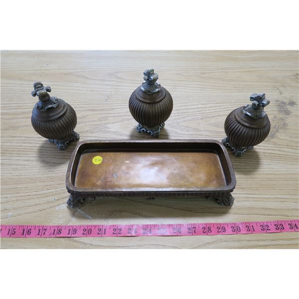 Decorative Continers on Tray