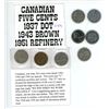 Image 2 : 37' Dot, 43' Brown, 51' Refinery and 5 other Canadian 5 Cent Coins - 8 Pieces