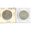 Image 2 : 1943, 1964 Canadian Silver Half Dollar - 2 Piece