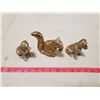 Image 1 : 3 brass figures squirrel & dogs