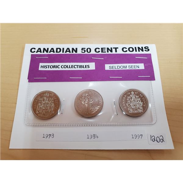 1978, 1984, 1997 Canadian 50 Cent Coin