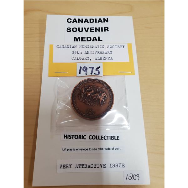 1950-1975 Calgary Numismatic Society Souvenir Medal