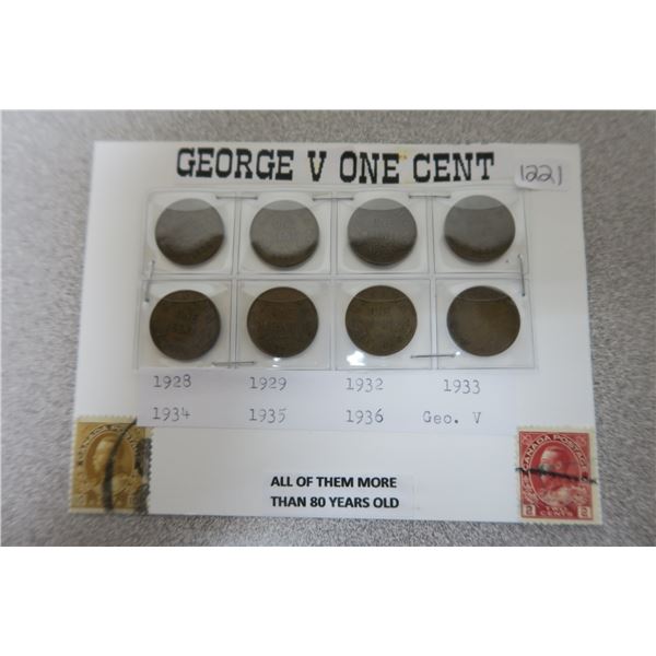 1928-1936 Canadian George V Pennies X25