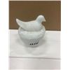 Image 1 : bird on a nest - milk glass 4" across