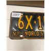 Image 2 : 1964 New York World's fair license plate