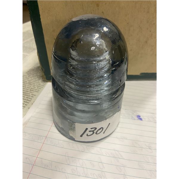 GTP telephone company Insulator, turning purple. Has b.b. damage on top 4.5" tall