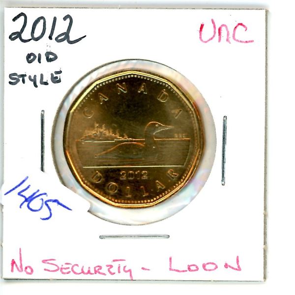 2012 old style loonie