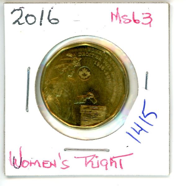 2016 women's right loonie