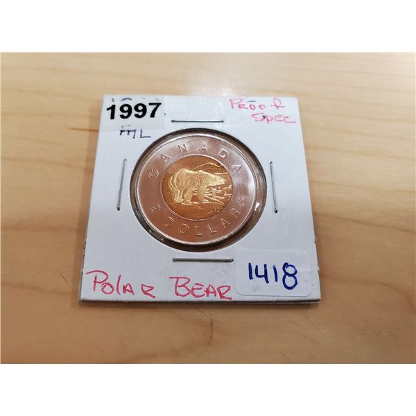 1997 polar bear toonie