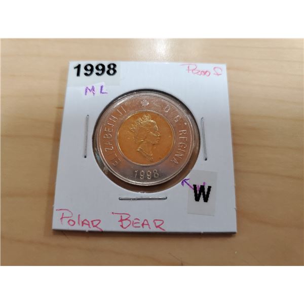 1998 polar bear toonie