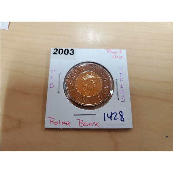 2003 old effigy toonie