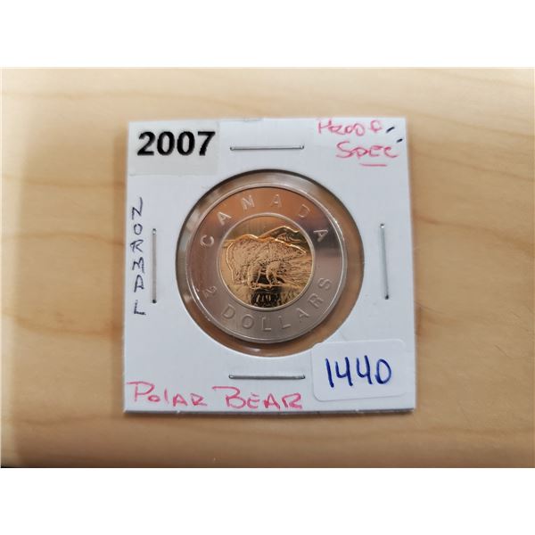 2007 normal polar bear toonie