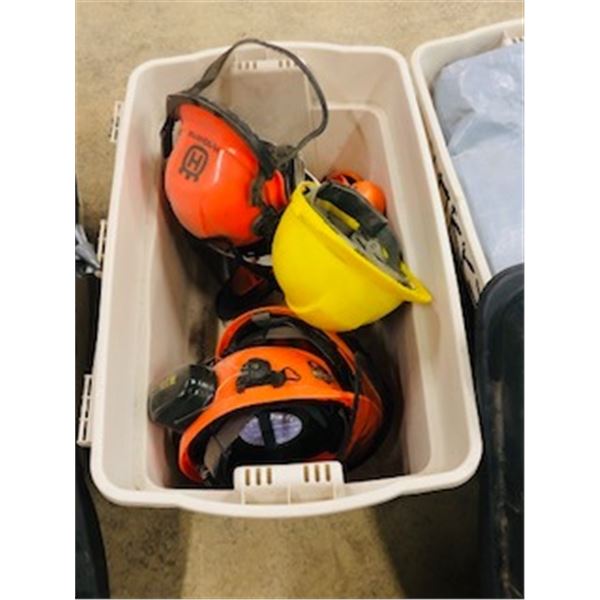 box of helmets