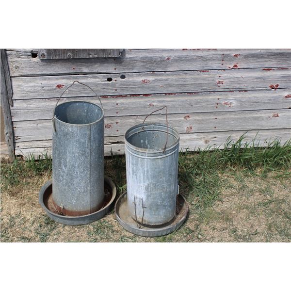 (2X THE MONEY) Metal Chicken Feeders