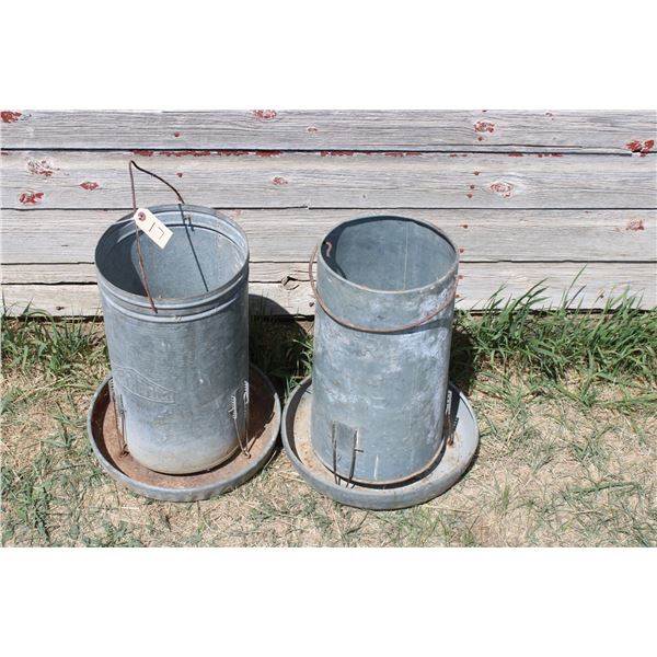 (2X THE MONEY) Metal Chicken Feeders