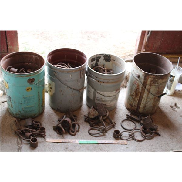 Evener and Double Tree Parts Plus Misc 4 Pails