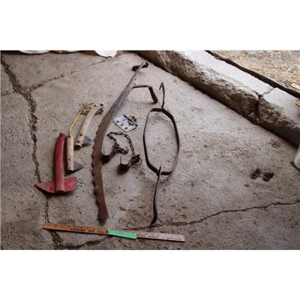 Cow Poke, Hobbles, Hand Saw, Twine Cutters