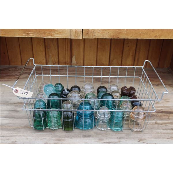 Lot of Vintage Insulators (Some Have Chips in Metal Tray)