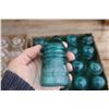 Image 4 : Lot of Clear and Blue Insulators (Some have Chips and Cracks)