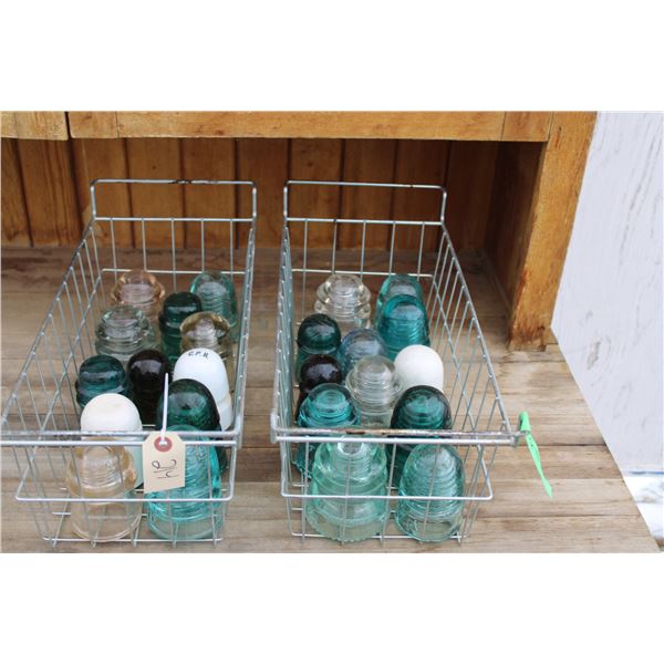 Lot of Vintage Misc Insulators CPR etc (Some have Chips) (2 Trays)