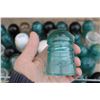 Image 4 : Big Lot of Vintage Insulators (Some Have Chips) In Metal Tray