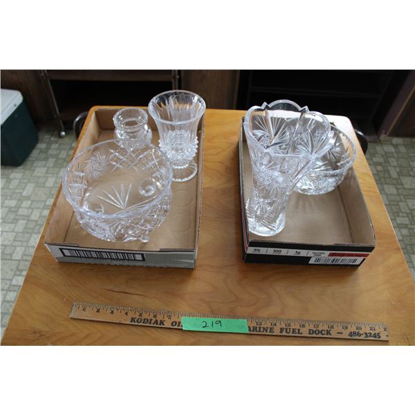 (2X THE MONEY) 2 Boxes of Clear Glass Footed Bowls